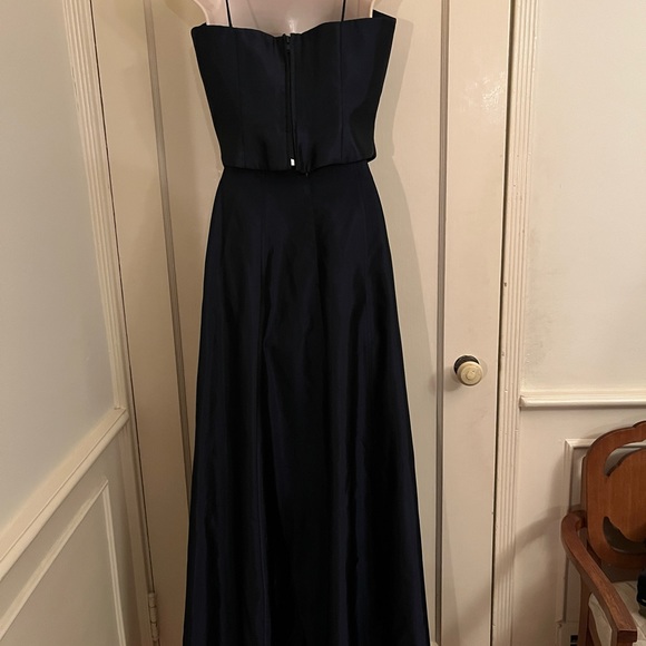 Vintage Michaelangelo Navy Two-Piece Corset Top Maxi Skirt Set - Picture 5 of 11
